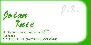 jolan knie business card